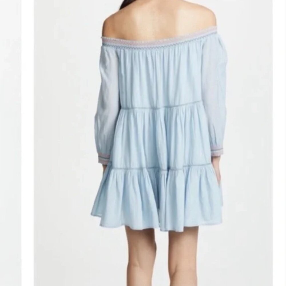 Free People Sunbeams Blue Embroidered Mini Dress - Picture 4 of 6